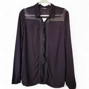 By Malene Birger sheer detail button-down blouse size 38(US 8) lux Euro silky
